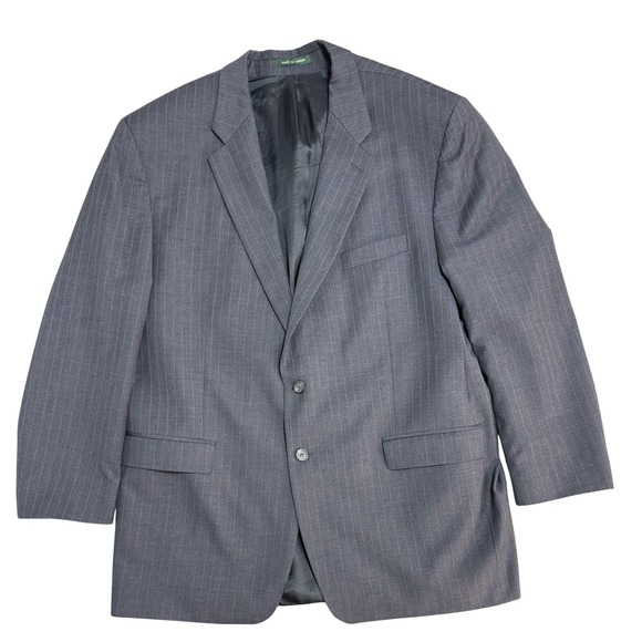 Lauren Ralph Lauren Blazer Mens 50L Gray Wool Pinstripe Two Button Sport Coat
